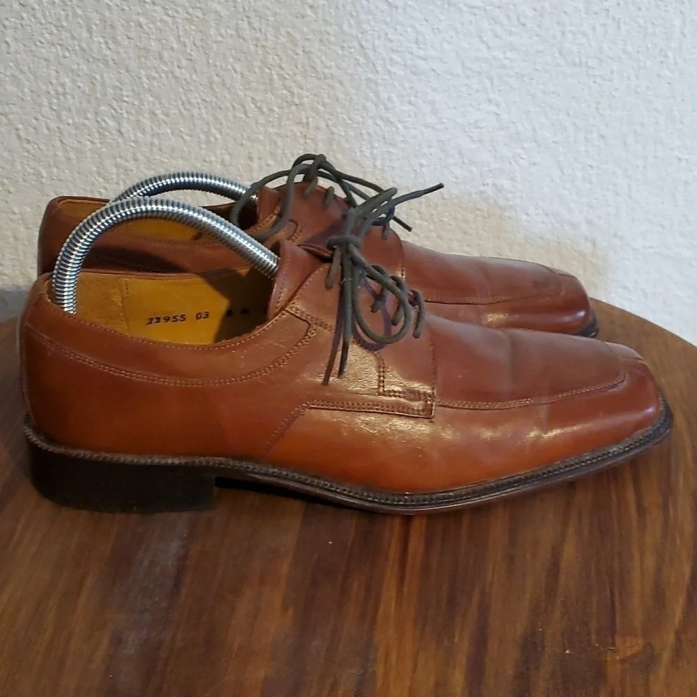 Stacy Adams- Mens Vintage Leather Square Toe Oxfords Business Casual Sz.9